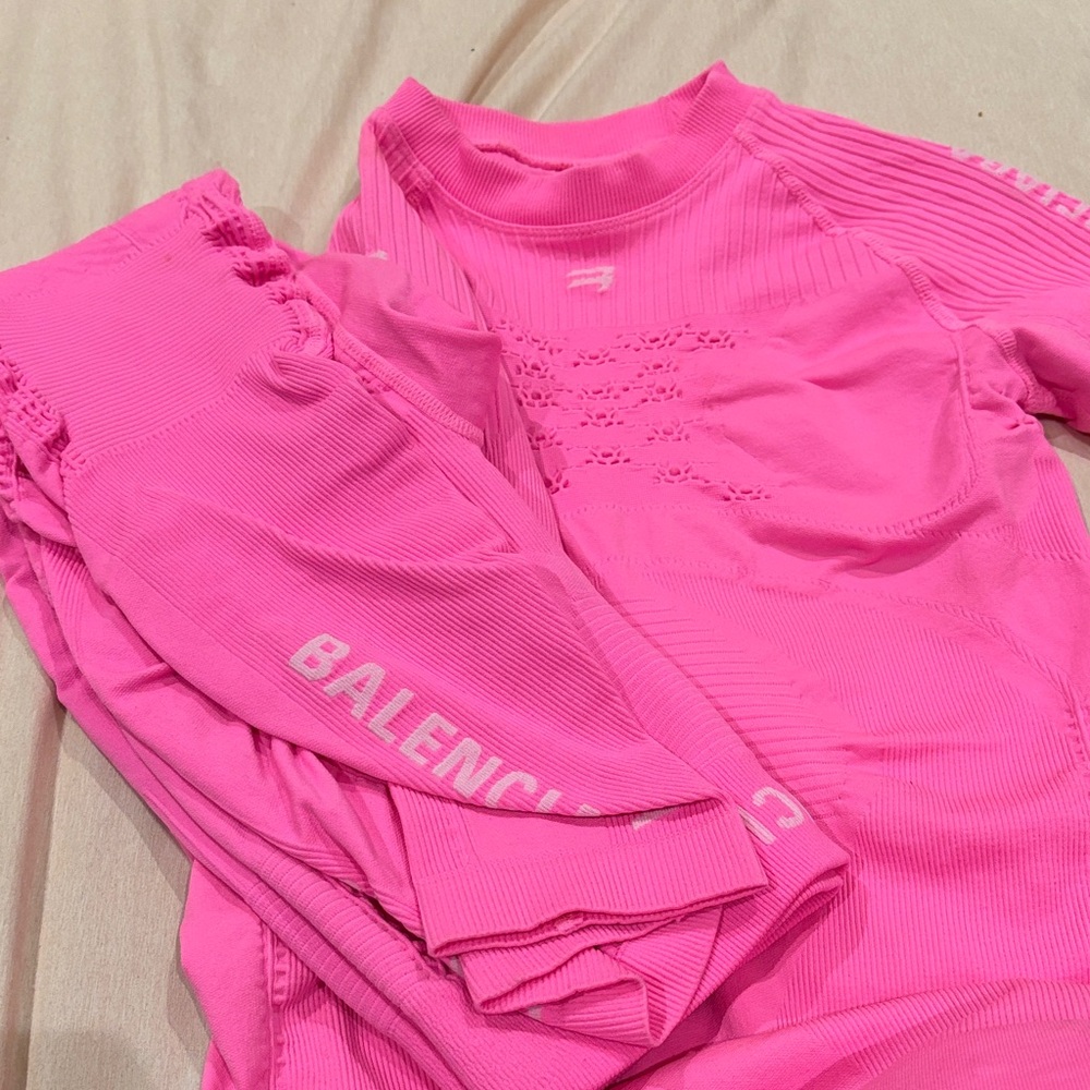 Balenciaga Hot Pink Track Pants & Top Set